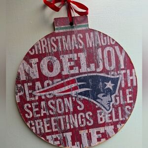 Patriots Christmas Door Ornament - Red